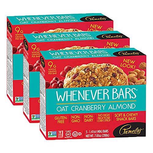 Pamela’s Products Gluten Free Whenever Bars (Oat Cranberry Almond, Pack - 3)