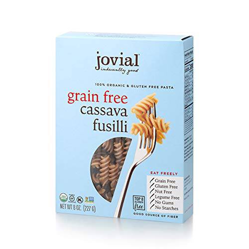 Jovial Grain-Free Cassava Fusilli | Cassava Pasta | Paleo Pasta | Grain-Free | Certified Gluten-Free | 100% Organic Pasta | USDA Certified Organic | Non-GMO | High-Fiber | 8 oz (3 pack)