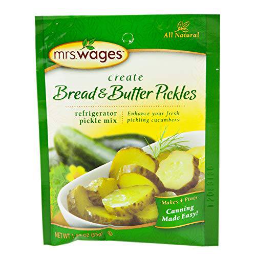 Mrs. Wages Refrigerator Pickle Seasoning Mix- Two 1.94oz. Packs (Bread & Butter)