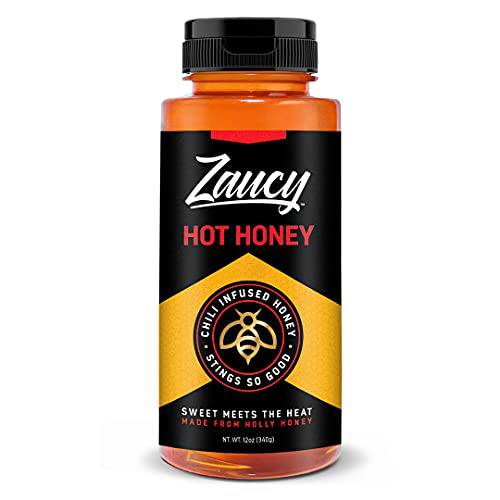 Zaucy Hot Honey, Sweetness with Heat, 100% Pure Honey, Holly Honey, All-Natural, Raw and Unfiltered (12 oz)