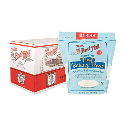 Bob’s Red Mill Gluten Free 1-to-1 Baking Flour, 64-ounce (Pack of 4)