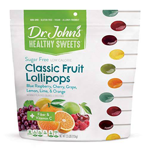 Dr. John’s Healthy Sweets Sugar-Free Classic Fruit Oval Lollipops (150 count, 2.5 LB)
