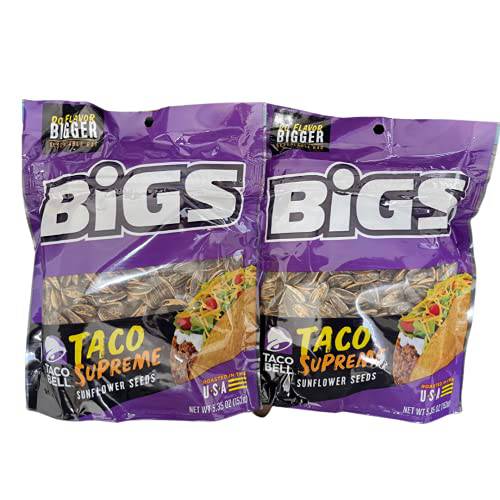 Generic Bigs Taco Bell Taco Supreme Sunflower Seeds 5.35 oz Bag (Pack of 2) Keto Friendly