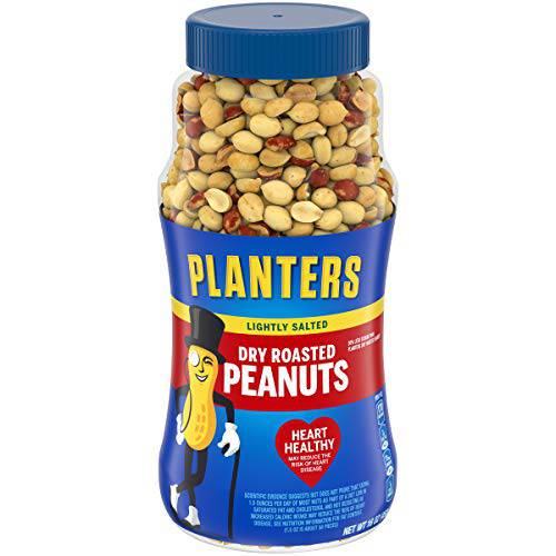 Planters Lightly Salted Dry Roasted Peanuts (12 ct Pack, 16 oz Jars)