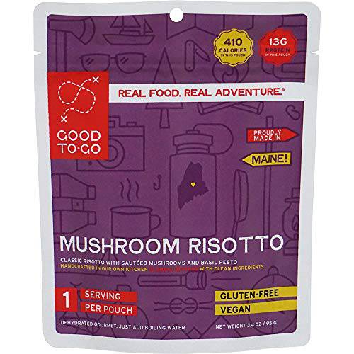 GOOD TO-GO Mushroom Risotto | Dehydrated Backpacking and Camping Food | Lightweight | Easy to Prepare