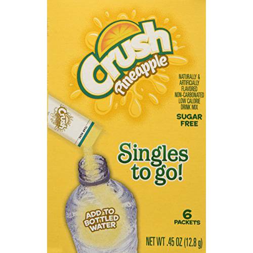 Lot of 3 (6-ct.) Box ~CRUSH PINEAPPLE~ Singles to Go Sugar Free Drink Mix.