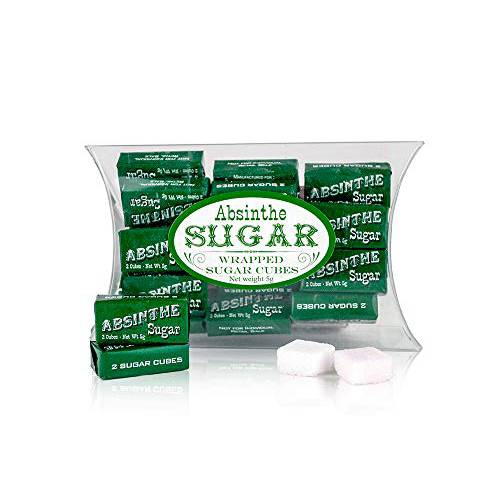 Absinthe Sucre Wrapped Packaged Sugar Cubes, 20 Packets (40 cubes)