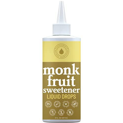Liquid Monk Fruit Sweetener Drops, 8 Fl oz, 911 Servings, Pure Concentrated Golden Monk Fruit Sweetener Drops with No Fillers, No Erythritol, Zero Calorie, & Zero Carbs Sugar Substitute, by Natrisweet