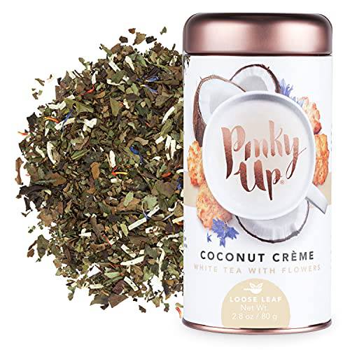 Pinky Up Coconut Crème Loose Leaf Tea | White Tea, 15-30 mg Caffeine Per Serving, Naturally Calorie & Gluten Free | 2.8 Ounce Tin, 25 Servings