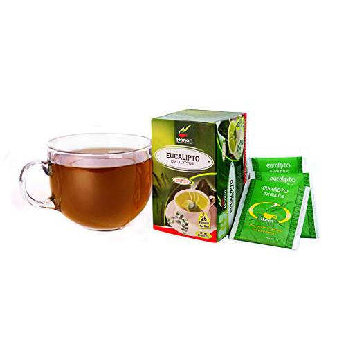 Hanan Peruvian Secrets Eucalyptus Herbal Tea | 100% Natural Eucalyptus Leaves | 25 Tea Bags | Naturally Aids in Alleviating Seasonal Respiratory Discomfort