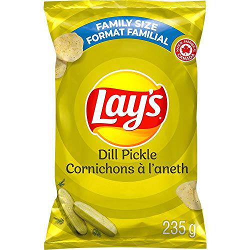 Lays Dill Pickle Flavour Potato Chips - Family Size Bag {Imported From Canada}