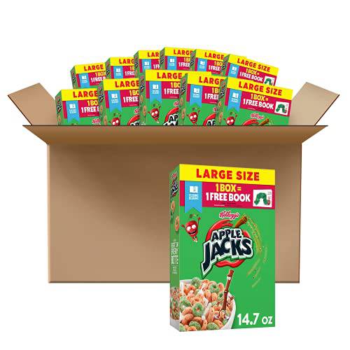 Kellogg’s Apple Jacks, Breakfast Cereal, Original, Excellent Source of 7 Vitamins and Minerals, 11.025lb Case (12 Count)