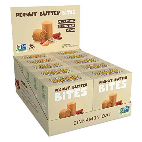 Pasokin | Cinnamon Oat Peanut Butter Snack, All Natural PB Bites | Kosher, Gluten Free, Vegan Protein | Pacoca Made in USA, 0.5oz bites [20 count]