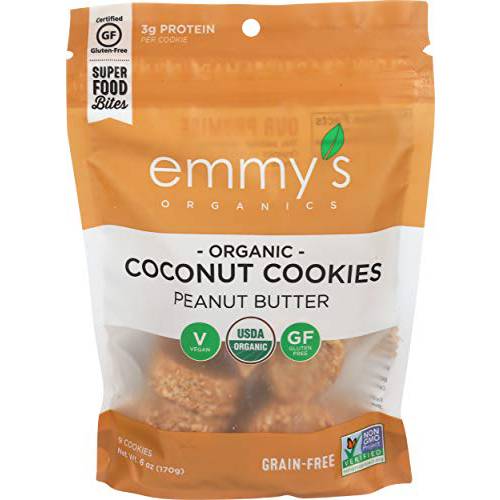 EMMYS Organic Peanut Butter Coconut Cookie, 6 OZ