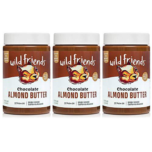 Wild Friends Foods Chocolate Almond Butter, 16oz Jars, Gluten-Free, Non-GMO, Palm Oil Free, 3 Count