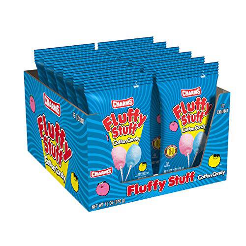 Fluffy Stuff Cotton Candy, 12 Count Box of 1 oz Bags