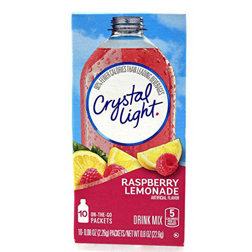Crystal Light On The Go Raspberry Lemonade Drink Mix, 10-Packet Box (Pack of 4)