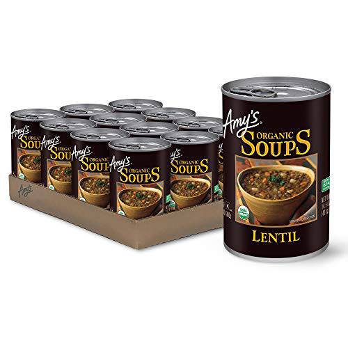 Amy’s Soup, Vegan, Gluten Free, Organic Lentil, 14.5 Ounce (Pack of 12)