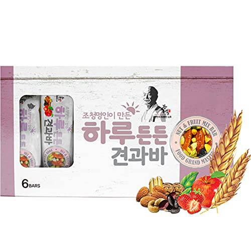 KANG BONG SEOK, Master Jocheong Fruit & Nut Bars I Korean Snacks Box I Korean Food I Healthy Food I Asian Snacks I Energy Bars I International Snacks I Healthy Snacks I 0.88 Ounce, 6 Counts