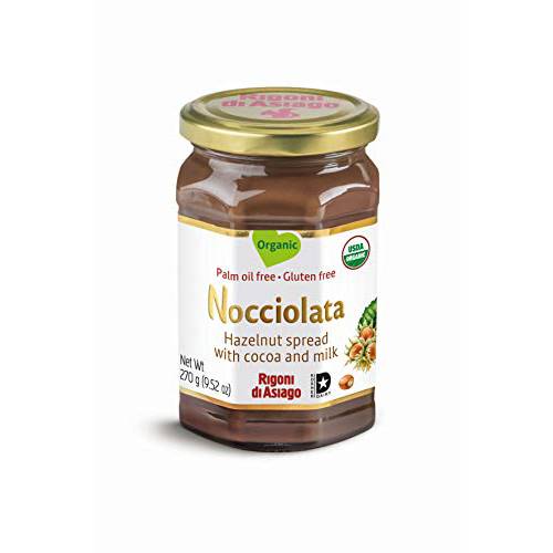 Rigoni Di Asiago Nocciolata Hazelnut Spread, Cocoa and Milk, 9.52 Ounce Jar
