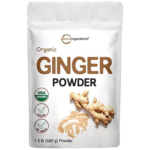 Organic Ground Ginger Powder, 2 Pounds (32 Ounce), Great Flavor and Highly Aromatic, Fine Loose Powder for Better Mixing without Settling, Best for Cooking, Baking, Tea & More, Product of India