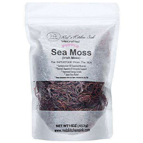 Purple Sea Moss | Irish Moss | Wildcrafted from St. Lucia | 100% Natural (16oz)