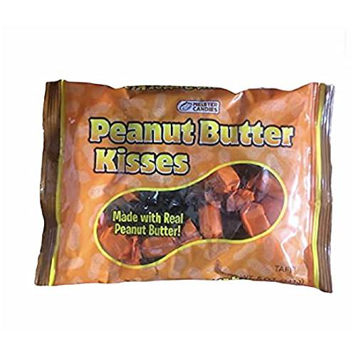 One Melster Candies 4 oz Bag Peanut Butter Kisses Taffy Candy- Fall/Halloween-Black & Orange Wrappers- Made With Real Peanut Butter-Gluten Free and No Cholesterol