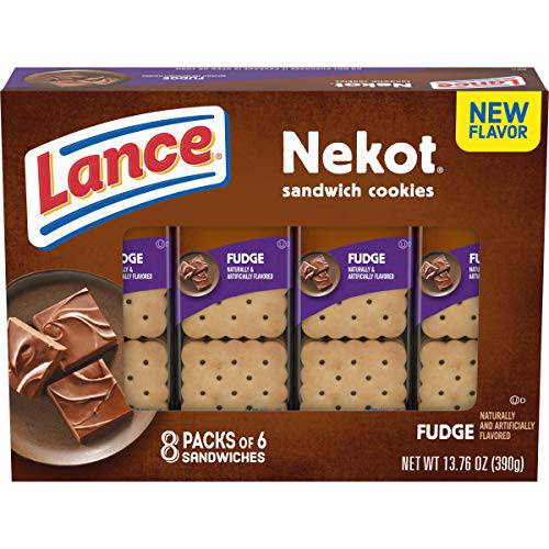 Lance Sandwich Cookies, Nekot Fudge, 8 Count Box