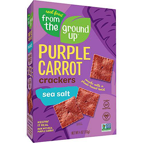 Real Food From The Ground Up Purple Carrot Crackers - 6 Pack (Sea Salt)