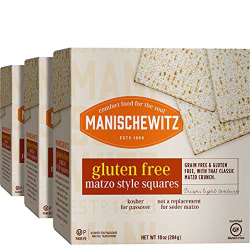 Manischewitz All Natural Gluten-Free Matzo Style Squares, 10 Ounce 3 Pack