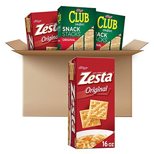 Kellogg’s Club and Zesta Crackers, Soup Crackers, Party Snacks, Variety Pack (4 Boxes)
