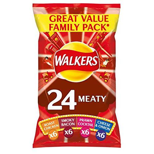 Walkers Meaty Variety Crisps 25g x - 22 per pack (1.21lbs)