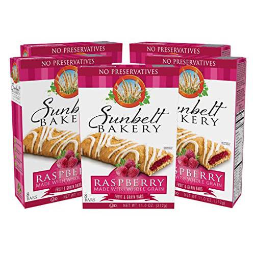 Sunbelt Bakery’s Raspberry Fruit & Grain Bars, 5 Boxes, No Preservatives (40 Bars)