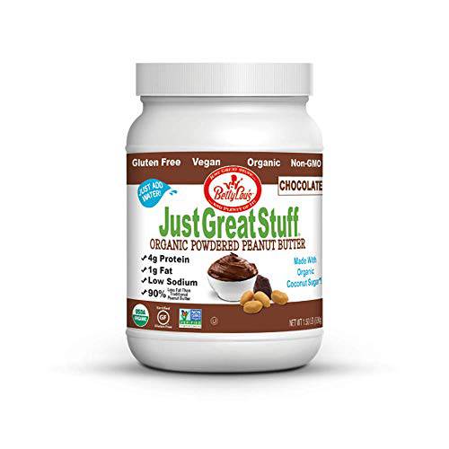 Betty Lou’s 100% Organic Chocolate Peanut Butter Powder | Gluten Free, Vegan, Low Calorie, All Natural, High Protein | Deliciously Healthy Nut Butter | Just Add Water (1.5 Lbs)