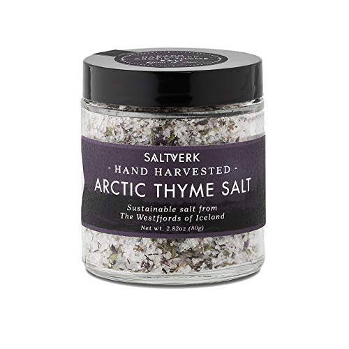 Saltverk Arctic Thyme Sea Salt, 2.82 Ounces of Handcrafted Gourmet Salt Flakes