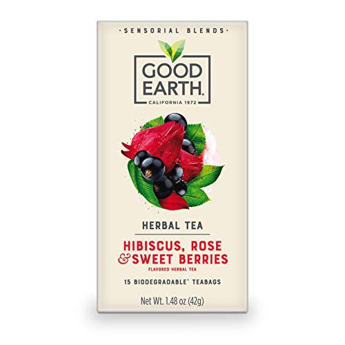 Good Earth Sensorial Blends Hibiscus, Rose & Sweet Berries Herbal Tea, 15Count