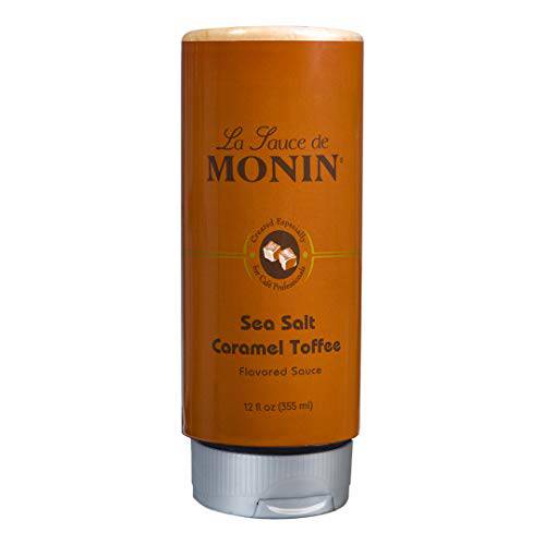 Monin - Sea Salt Caramel Toffee, Rich & Buttery Flavor with Creamy Caramel Notes, Great for Coffee, Milkshakes, & Dessert Cocktails (12 oz)