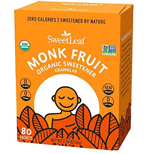 Sweetleaf Monk Fruit Organic Sweetener Granules 80 Packets