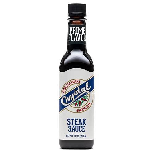 Crystal Louisiana’s Steak Sauce, 10 Ounce, Compliments Steak, Chicken, Pork, Grilled, Baked or Fried, Zesty & Smoky