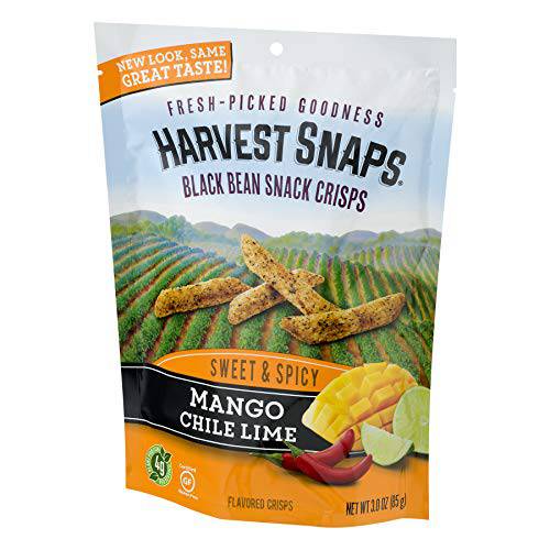 Harvest Snaps Baked Black Bean Crisps Mango Chili Lime, Gluten Free 3oz, pack of 1