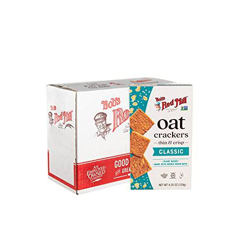 Bob’s Red Mill Classic Oat Crackers, Five 4.25 Ounce boxes (Pack of 5)