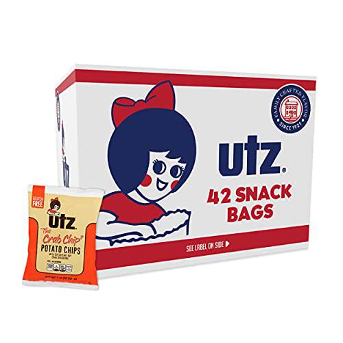 Utz Crab Crispy Fresh Potato Chips, 42 Count, Perfect for Vending Machines, Individual Snacks to Go, Trans-Fat Free, 1 Oz, 42 count (Pack of 1)