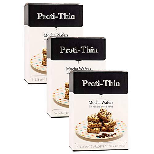 Proti-Thin - Protein Wafer Squares - Mocha - Diet Wafer Squares - Weight Loss Wafers - 3 Boxes (Save 5%)