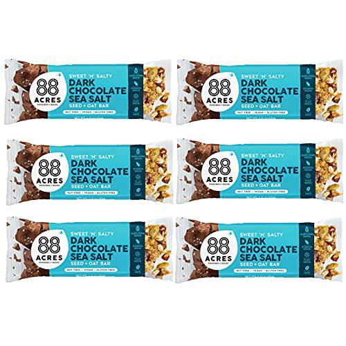 88 Acres Granola Bars | Gluten Free, Nut-Free Oat and Seed Snack Bar | Vegan & Non GMO | 6 Pack (Dark Chocolate Sea Salt))