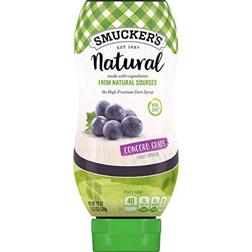 Smucker’s Natural Concord Grape Squeezable Fruit Spread, 19 Ounces (Pack of 12)