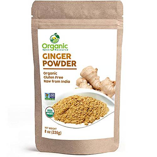 Organic Ginger Powder | 8 oz (226g) | Product of India | Resealable Kraft Bag | USDA Organics and Non-GMO Verified Project Approved, by SHOPOSR