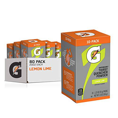 Gatorade Thirst Quencher Powder, Lemon Lime, 12 Oz, 10 count (pack of 8)