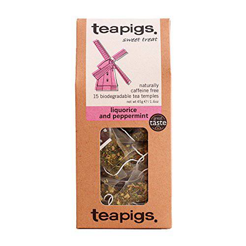 Teapigs Liquorice and Peppermint Tea Bags Made With Whole Leaves (6 Packs of 15)