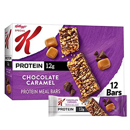 Kellogg’s Special K Protein Bars, Meal Replacement, Protein Snacks, Chocolate Caramel, 19oz Box (12 Bars)