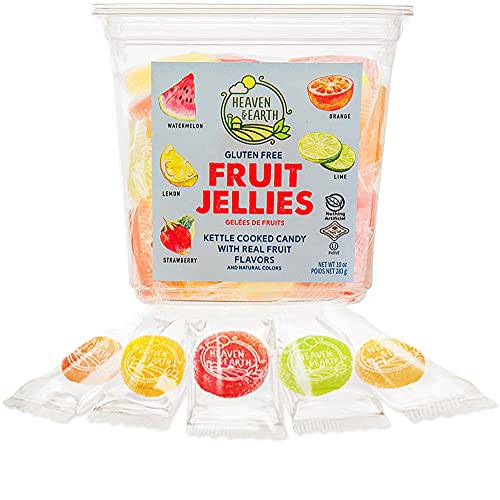 Heaven & Earth Real Fruit Jellies 10oz, Individually Wrapped | Kettle Cooked Jelly Candy Made with Real Fruit | Nothing Artificial, Vegan, Gluten Free, Fat Free